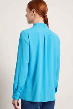 Camicia con tasche applicate - Azzurro
