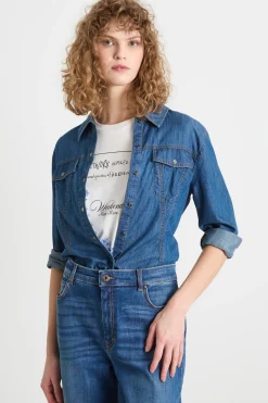 Camicia con tasche - Blu