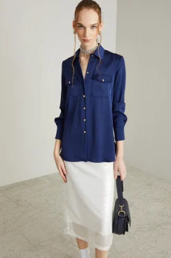 Camicia con tasche - Blu