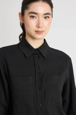Camicia con tasche - Nero