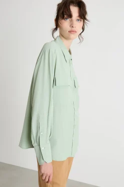 Camicia con tasche - Verde