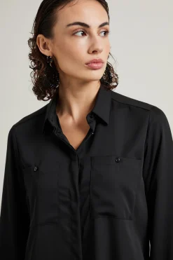 Camicia con taschini al petto - Nero