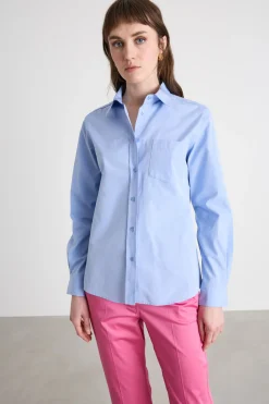 Camicia con taschino - Azzurro