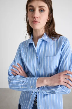 Camicia con taschino - Azzurro Bianco