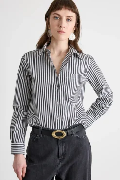 Camicia con taschino - Nero Bianco