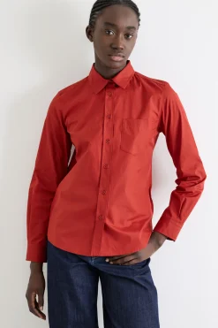 Camicia con taschino - Rosso