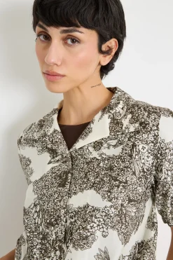 Camicia corta con nodo sul fondo - Bianco Nero