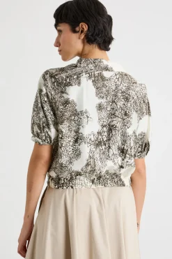 Camicia corta con nodo sul fondo - Bianco Nero