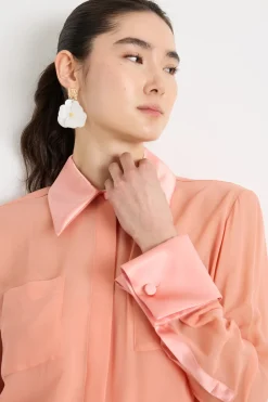 Camicia crop in georgette - Rosa