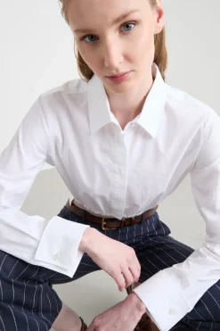 Camicia crop in popeline - Bianco