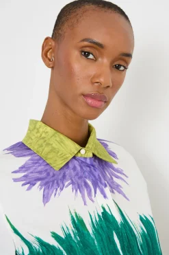 Camicia crop stampata - Verde