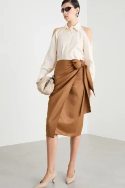 Camicia cut-out in popeline - Avorio