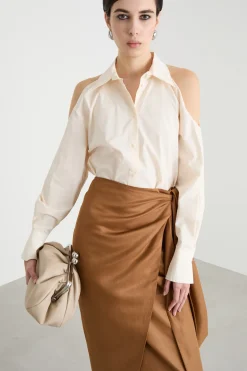 Camicia cut-out in popeline - Avorio