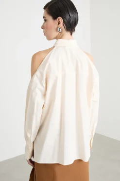 Camicia cut-out in popeline - Avorio