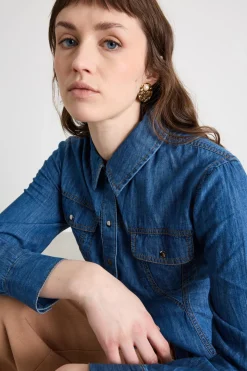 Camicia di jeans con taschinI - Blu
