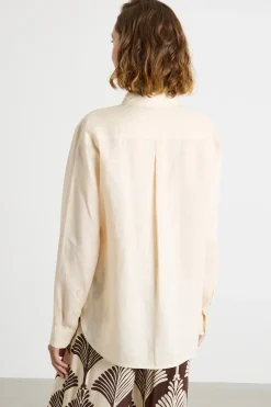 Camicia dritta con fondo stondato - Avorio
