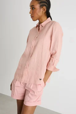 Camicia dritta con fondo stondato - Rosa