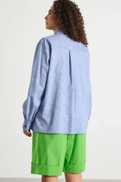 Camicia dritta e ampia - Azzurro