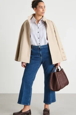 Camicia dritta e ampia - Blu Bianco