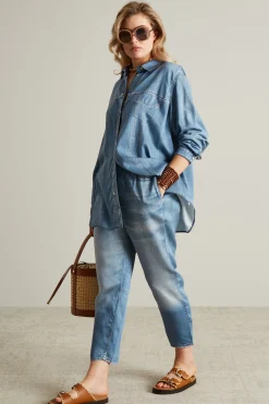 Camicia effetto demim - Azzurro Blu