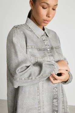 Camicia effetto jeans - Grigio