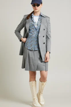 Camicia fantasia - Azzurro Nero Bianco