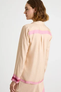 Camicia fluida con stampa - Rosa