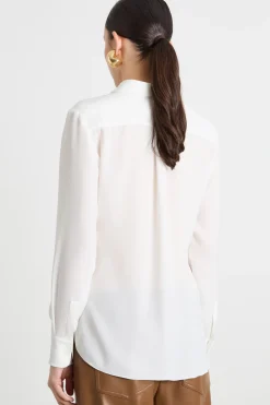 Camicia fluida in crepe - Bianco
