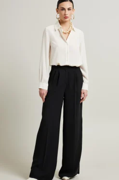 Camicia fluida in crépe de chine - Bianco