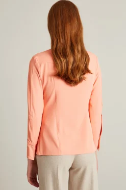 Camicia fluida in crépe - Salmone