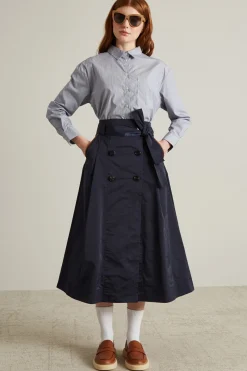Camicia in bastonetto a righe - Blu Bianco