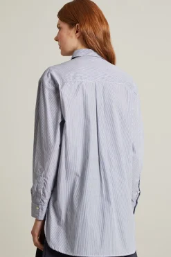 Camicia in bastonetto a righe - Blu Bianco