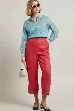 Camicia in cotone - Azzurro Rosso