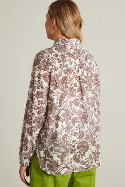 Camicia in cotone - Bianco Marrone