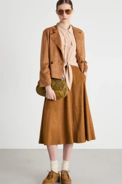 Camicia in crepe con nodo - Beige