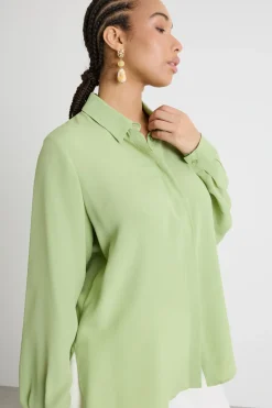 Camicia in crepe de chine - Verde