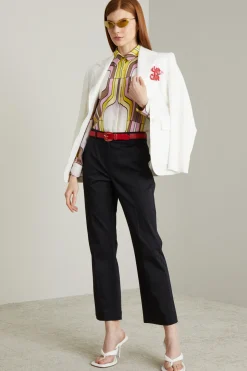 Camicia in enver satin a fantasia - Rosa Bianco Giallo