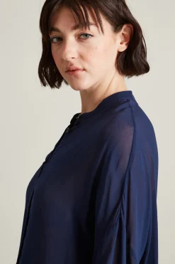 Camicia in georgette - Blu