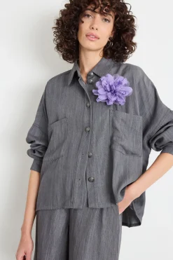 Camicia in jeans - Grigio