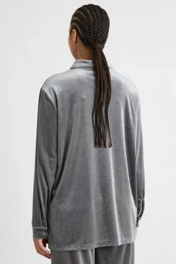 Camicia in jersey di velluto - Grigio