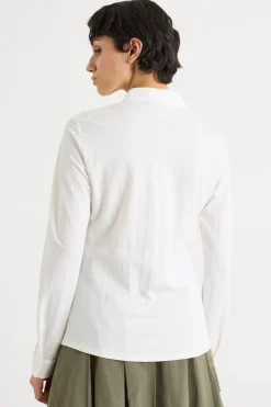 Camicia in jersey piqué - Bianco