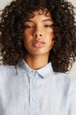Camicia in lino - Azzurro Bianco