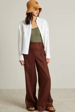 Camicia in lino con taschini - Bianco