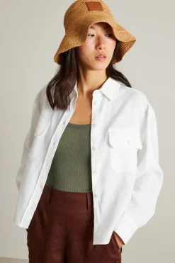 Camicia in lino con taschini - Bianco