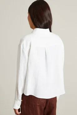 Camicia in lino con taschini - Bianco