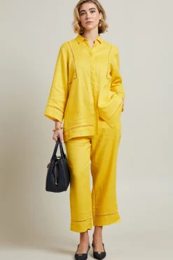 Camicia in lino - Giallo
