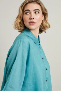 Camicia in lino - Turchese