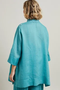 Camicia in lino - Turchese