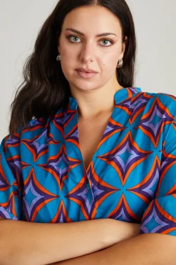 Camicia in mussola - Azzurro Rosso