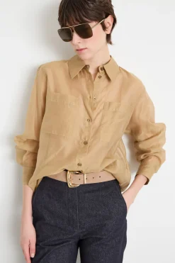 Camicia in mussola - Cammello
